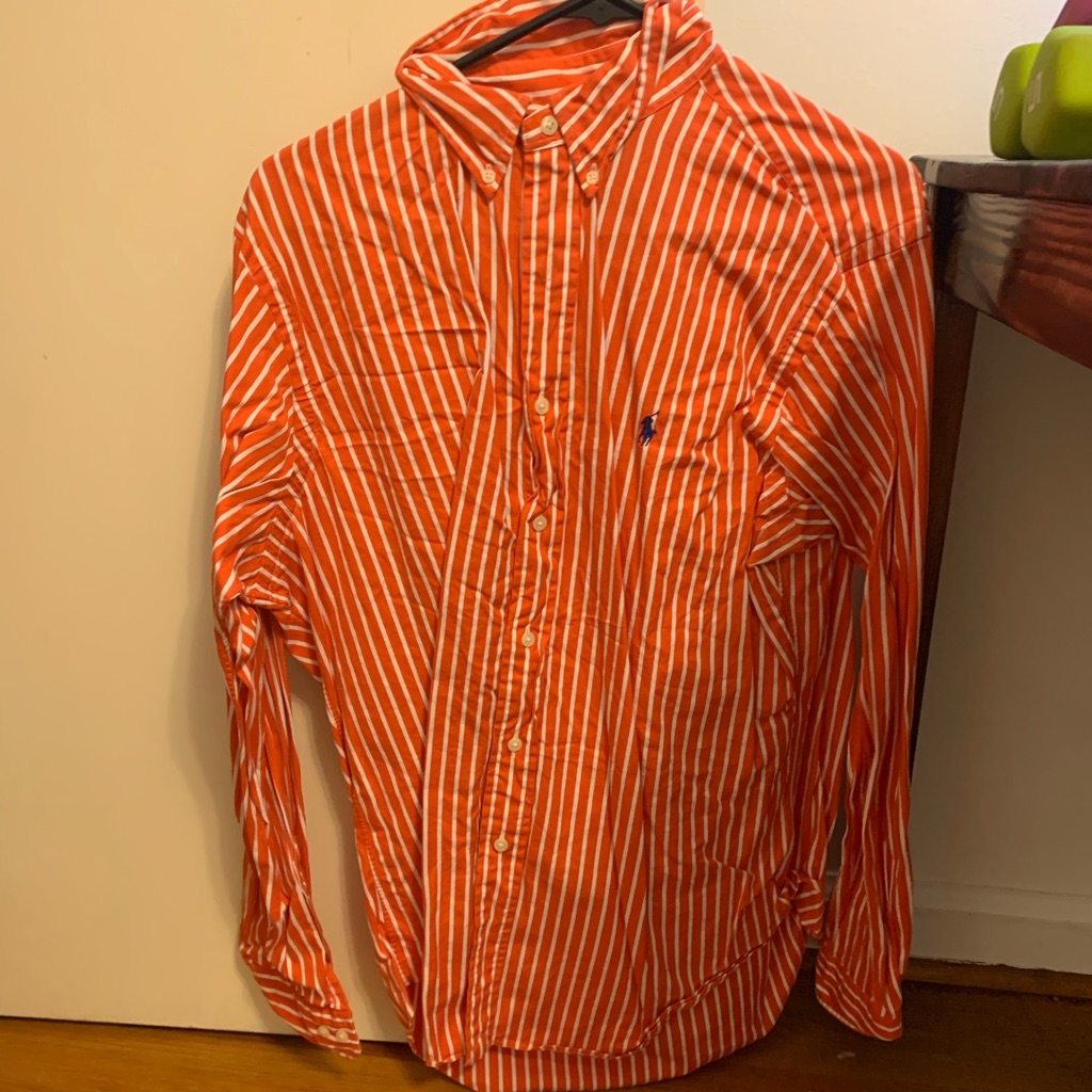 Orange Stripe Button Down